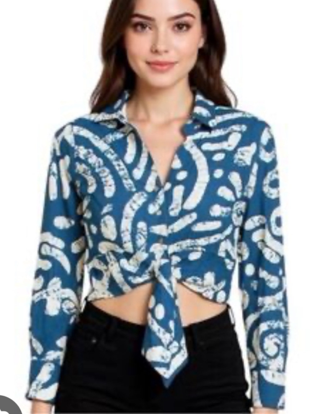 Haute Hippie Linen Blend Cropped Shirt